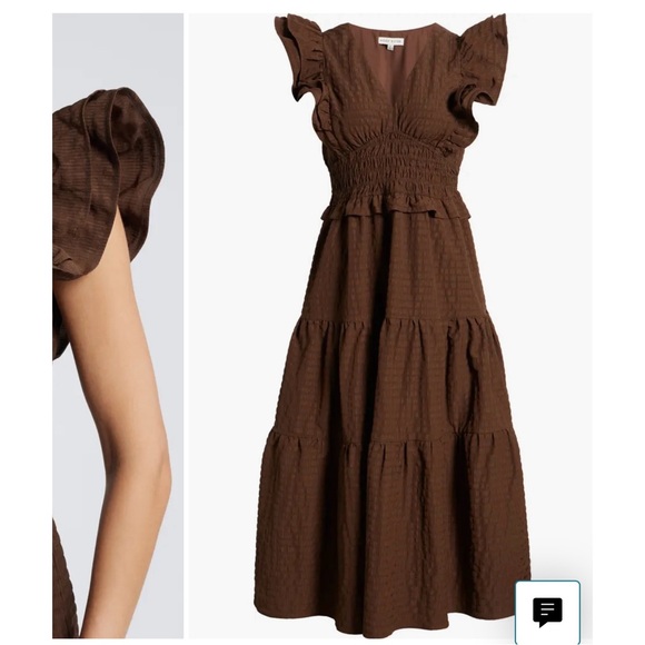 MOON RIVER Ruffle Midi Dress Large - Picture 5 of 12